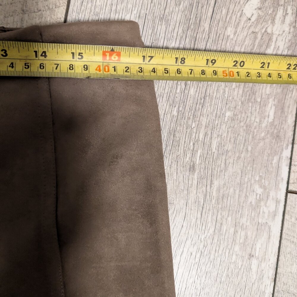 Ivanka Trump Taupe Faux Suede High Rise Leggings Size Large Mint Condition - Picture 8 of 10